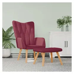 vidaXL Relaxsessel, Relaxsessel mit Hocker Weinrot Stoff