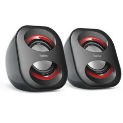 HAMA Notebook-Lautsprecher "Sonic Mobil 183", Schwarz/Rot - schwarz|rot