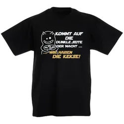 G-graphics T-Shirt Kommt auf die dunkle Seite der Macht, wir haben die Kekse! Kinder T-Shirt, mit Spruch / Statement schwarz 128