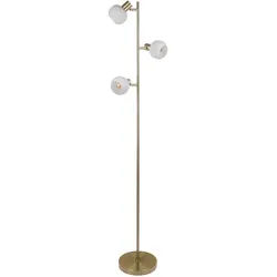 NÄVE Stehlampe "Learta", gold (goldfarben), 3, Ø 10cm H: 154cm, 1 Stk., Leuchten, 3er Spot, exkl. 3x E14, messing matt, Glasschirme weiß opal, H: 154cm, Stehlampe