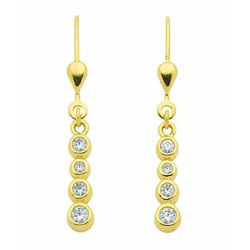 Adelia ́s Paar Ohrhänger Damen Goldschmuck, 333 Gold mit Zirkonia Goldschmuck für Damen goldfarben