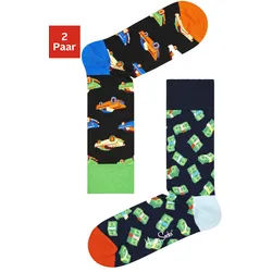 Happy Socks Socken »Money Money und CAR«, (2 Paar), mit eingestrickten Motiven Happy Socks bunt 36-40