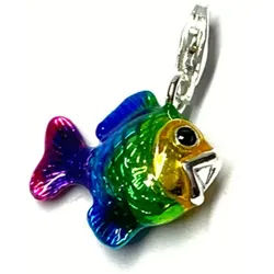 Edelschmiede925 Charm-Einhänger Charm Fisch Regenbogen Silber 925 Bettelarmband Anhänger