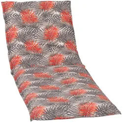 Gardenson Liegenauflage , Grau , Textil , Blätter , Füllung: Schaumstoff, Fleece,Schaumstoff, Fleece , 60x6x193 cm , bügelfrei, formstabil, für den Außenbereich geeignet, wetterfest, mittels Bändern zu befestigen, mittels Gurtband zu befestigen , Gartenmöbel, Gartenpolster & Auflagen, Liegenauflagen