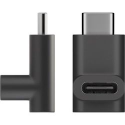 Adapter USB-C auf USB-C 90 Grad Winkel, schwarz USB-C-Buchse abgewinkelt auf USB-C-Stecker