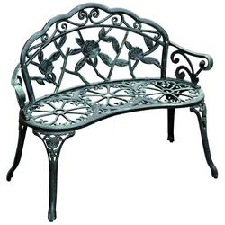 Outsunny Gartenbank, Parkbank, 100 x 54 x 78 cm, Metall, Antik Grün , 100x78x54 cm , Gartenmöbel, Gartenbänke