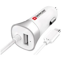 Skross USB Car Charger & USB Typ-C (2.0) Kabel - zum einfachen Laden von USB-Geräten am Zigarettenanzünder (12 V)