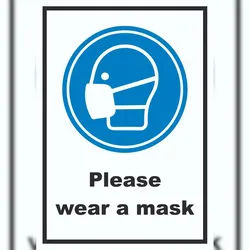 HB-Druck Please wear a mask Schild A3 Rückseite selbstklebend