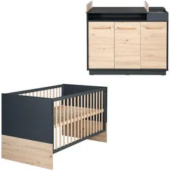 Roba Babyzimmer-Set Lenn 2-teilig , Multicolor , Holzwerkstoff , 76x82x144 cm , Blauer Engel , Babymöbel, Babyzimmer-Sets