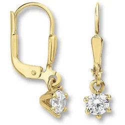 ONE ELEMENT Paar Ohrhänger Zirkonia Ohrringe Ohrhänger aus 333 Gelbgold, Ausdruck von Individualität – dezent, bedeutungsvoll, nah am Herzen goldfarben