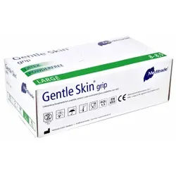 Meditrade Gentle Skin® Grip Latex Untersuchungshandschuh, Einmalhandschuh - Puderfrei, unsteril, Hohe Griffigkeit, 1 Karton = 10 x 100 = 1000 Stück, Größe L