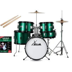 XDrum Junior Pro Kinder Schlagzeug Emerald Green Sparkle inkl. Schule