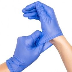 Blanc HYGIENIC Nitril-Handschuhe puderfrei, blau, 1.000 Stk., unsteril, mit Rollrand, hoch-elastisch, EN 455-2:2015, EN 455-3:2015