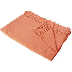 Novel Decke , Orange , Textil , Uni , 127x152 cm , pflegeleicht , Heimtextilien, Wohntextilien, Decken