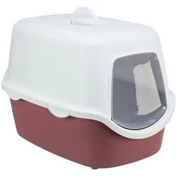 TRIXIE Katzentoilette Katzentoilette Vico mit Haube altrosa/weiß