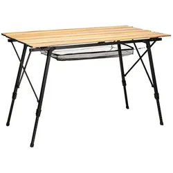 Skandika Campingtisch Alu Falttisch Jamsa, Klapptisch mit Netzablage, höhenverstellbar (10-fach höhenverstellbar, Tragetasche), leicht, 120 x 70 x 45/70 cm, bis 50 kg belastbar, wetterfest, Garten 70 cm x 78 cm
