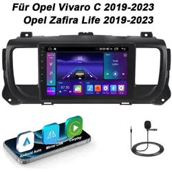 A-Sure Für Opel Vivaro C Zafira Life 2019-2023 4+64GB Apple Carplay GPS Navi Autoradio (Digitalradio (DAB), FM, AM, 1280*800 IPS Screen/8-Core CPU)