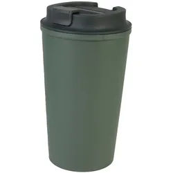 Homeware Profession. Coffee-To-Go-Becher , Grün , Kunststoff, Naturmaterialien , Uni , 0,4 l , 16.3 cm , Lfgb , doppelwandig, lebensmittelecht, schadstofffrei, nachhaltig, hitzebeständig, leicht zu reinigen , Geschirr, Kannen & Karaffen, Coffee-to-go-Becher