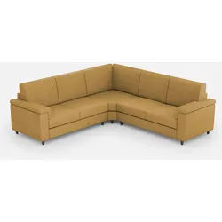 Marrak 2-Sitzer-Sofa (zwei 60-cm-Sitze) + Ecksofa + 2-Sitzer-Sofa (zwei 60-cm-Sitze), Außenmaße L.226x226, Farbe Ocker