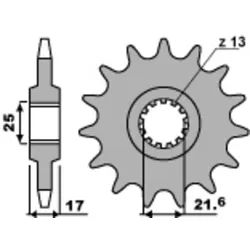 PBR Standard Stahlkettenrad 2042 - 520, Größe 10 mm