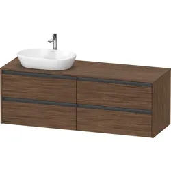Duravit Ketho.2 Konsolenwaschtischunterbau wandhängend Nussbaum dunkel Matt 1600x550x568 mm - K24899 K24899L21210000