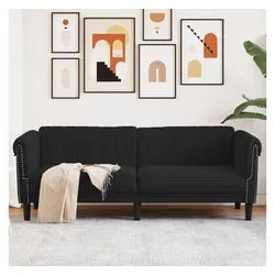 vidaXL Sofa Sofa 3-Sitzer Schwarz Samt