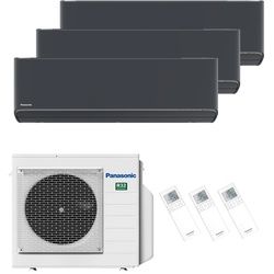 Panasonic Klimaanlage Etherea Multisplit Set mit 3 Innengeräten 3 x 2,5 kW Graphit