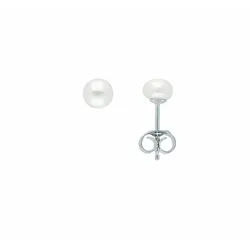 Adelia ́s Paar Ohrhänger Damen 925 Silber Ohrringe Ohrstecker mit Süßwasser Zuchtperle, mit Süßwasser Zuchtperle Silberschmuck für Damen silberfarben