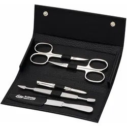 Erbe Maniküre Druckknopf- Etui Serie Siena, Schwarz, 5- tlg. - 9219