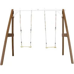 Schaukel , Braun, Weiß , Holz , Hemlocktanne , 254x207x160 cm , EN 71, CE, FSC 100% , Freizeit & Co, Gartenspielzeug, Schaukeln