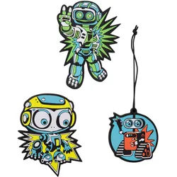 DerDieDas Schulzubehör Wechselbuttons 3er Set Blue Robot