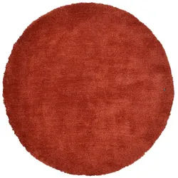 Hochflor-Teppich TOM TAILOR HOME "Shaggy Teppich Cozy", braun (rost), H:25mm Ø:190cm, Polyester, Teppiche, Uni Farben, auch in Pastell Farben, weich & kuschelig