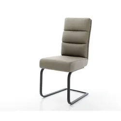 Freischwinger Pela-Flex Echt-Leder Schlamm Freischwinger flach Schwarz Taschenfederkern