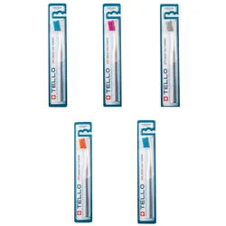 Tello GmbH Zahnbürste 5x TELLO Brush Medium 3940 - Zahnbürste - Medium Borsten