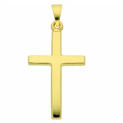 Kreuzkette ADELIA ́S "Halskette - Kreuzkette mit Kreuz Anhänger aus 585 Gold", gold, Halsketten, Damen, Gelbgold 585 Gold, Gelbgold 585, Gold, Kreuzkette, Schmuckset mit bis 45 cm stufenlos verstellbarer 925 Silber Halskette