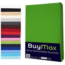 Spannbettlaken StyleHeim, Buymax, Jersey, Gummizug: Rundumgummi, Spannbettlaken Jersey aus 100% Baumwolle, Pflegeleicht und Atmungsaktiv mit Rundumgummi in Verschiedenen Farben und Größen grün 70 cm x 140 cm