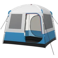 COSTWAY Kuppelzelt, Personen: 5, Campingzelt mit Bodenplane, wasserdicht blau