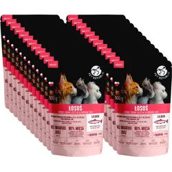 PetRepublic fein gehackte Stücke in delikater Sauce Lachs 24x100g für Katzen
