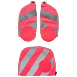 ergobag Schulzubehör Fluo-Zip Set mit Reflektorstreifen, 3-tlg. ab 2019 Pink