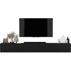 TV-LOWBOARD 2-er Set Elpis Schwarz Matt Glamour 150 cm