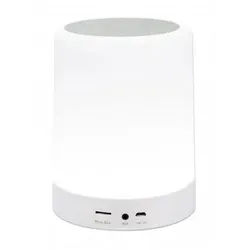 Manhattan Sound Science LED-Bluetooth-Lautsprecher, Kabellose Musikwiedergabe, LED-Licht mit drei Helligkeitsstufen und sechs Farben, integrierte Bedienelemente, MicroSD-Kartenslot, 3,5-mm-Klinkenbuchse