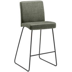 Novel Barhocker , Olivgrün , Metall, Textil , Kufe , 48x96x49 cm , Typenauswahl , Esszimmer, Stühle, Hocker