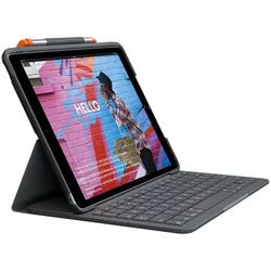 Logitech Slim Folio Keyboard Dock iPad 7. Gen. 10,2 Zoll Tastatur & Hülle grau iPad-Tastatur grau
