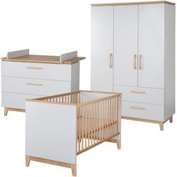 roba® Babyzimmer-Komplettset »Caro«, (Set, 3 St., Kinderbett, Schrank, Wickelkommode), mit Kinderbett, Schrank und Wickelkommode Roba® Lichtgrau/Goldeiche Lichtgrau/Goldeiche