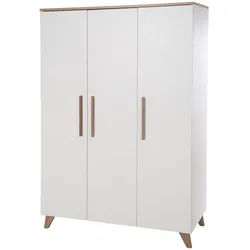 Roba Kleiderschrank Lennie , Weiß , Holz , Holz Optik , 5 Fächer , 119x190x52 cm , Babymöbel, Babykleiderschrank