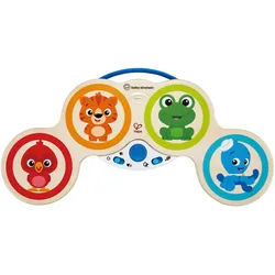 Hape Schlagzeug-Set , Kunststoff, Holzwerkstoff , Sperrholz , 38.1x20.3x4.5 cm , Handmade in China, DIN EN ISO 9001, DIN EN ISO 14001, Reach, Grüner Punkt , Spielzeug, Sonstiges Spielzeug