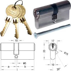 Doppelzylinder S-Profil / Nickel matt - 36 / 67