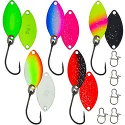 Paradox Fishing Kunstköder Forellen Spoon 5 Spoons 1,5g mit Snaps Set, UV-Aktiv 2-Farbig