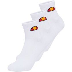 ellesse Unisex Quarter Socken, 3 Paar - Tallo, Ankle Socks, Logo Weiß 41-46