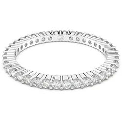 Fingerring SWAROVSKI "Matrix Tennis Vittore, 5655703, 5656293, 5656300, 5656297" Gr. 58, silber (metallfarben, kristallweiß), Fingerringe, Damen, 58, Metall, 1,8mm, Fingerring, mit Swarovski Kristall
